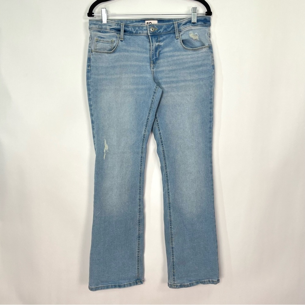 So Sonoma Lightwash Bootcut Jeans Button Zip Front Sz 16 Plus